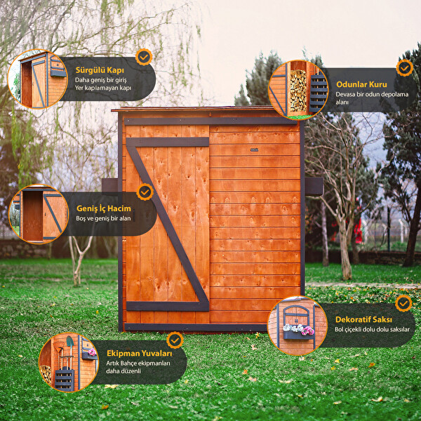 Mandu Ahşap Odunluklu Depolama Evi (Kiler)