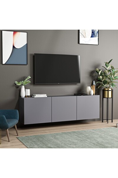BMdekor TV Sehpası Duvara Asma Wishe Antrasit 150 CM