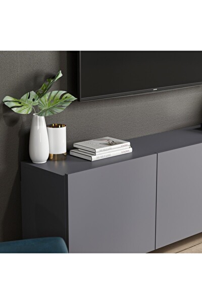 BMdekor TV Sehpası Duvara Asma Wishe Antrasit 150 CM