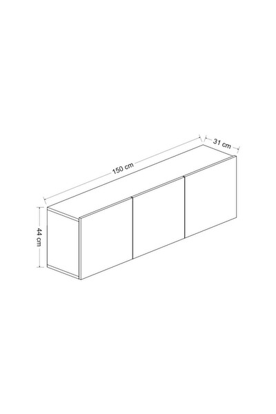BMdekor TV Sehpası Duvara Asma Wishe Antrasit 150 CM