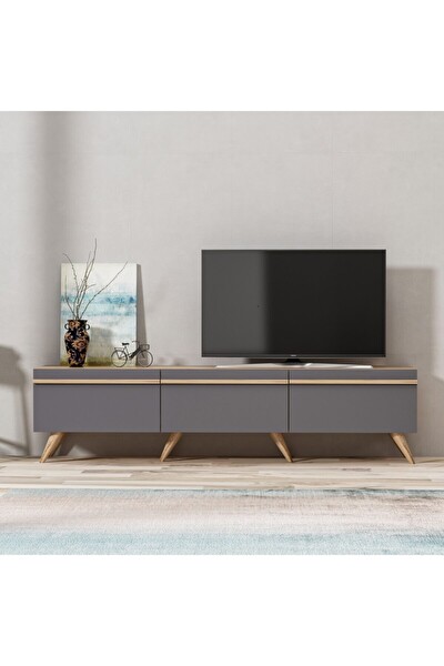 BMdekor TV Sehpası Asil Antrasit Meşe 180 CM