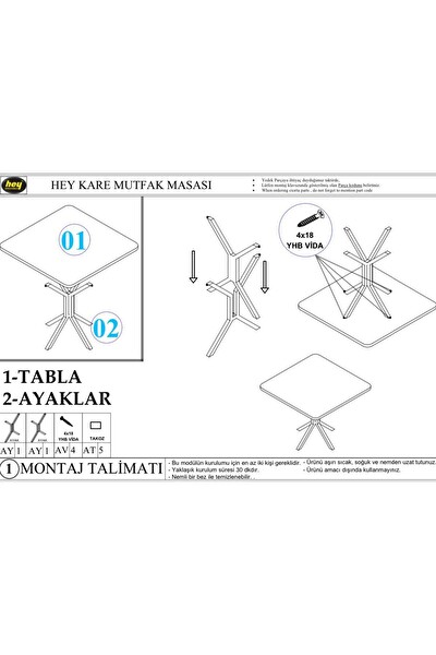 Hey Modüler Mobilya Tepe Kavisli Köşe Beyaz Ayak 70 CM Ceviz Mutfak Masası