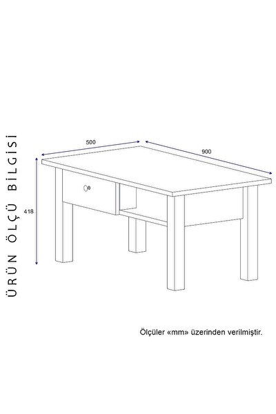 BMdekor Orta Sehpa Loft Beyaz Antik Çam