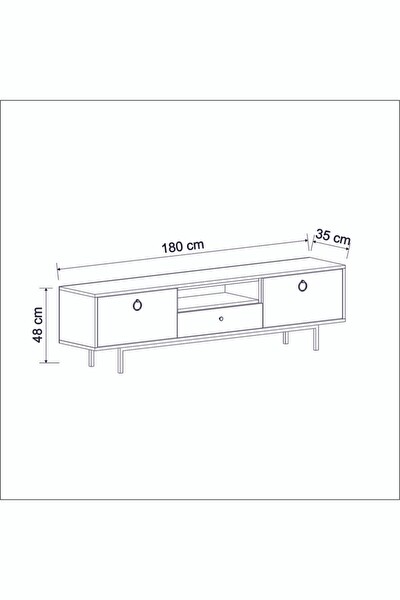 BMdekor TV Sehpası Doğal Antrasit
