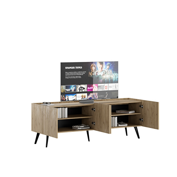 Adore Mobilya Luna 4 Kapaklı TV Ünitesi-Florida Meşe 180x63x42 CM