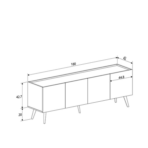 Adore Mobilya Luna 4 Kapaklı TV Ünitesi-Florida Meşe 180x63x42 CM