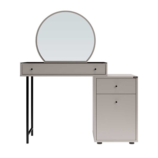 Adore Mobilya Dior Aynalı Makyaj Masası-Vizon 108x130x47 CM