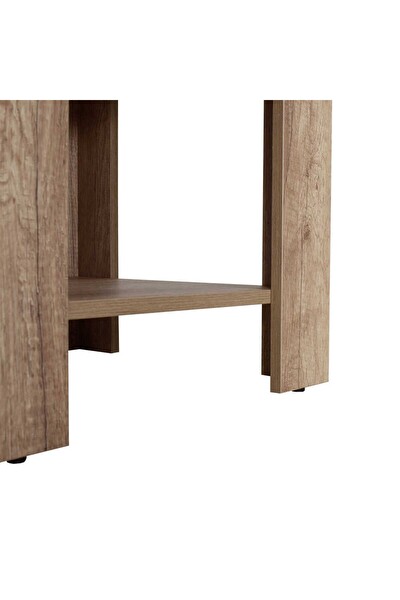 Adore Mobilya New Line Köşe Sehpa - Açık Ceviz (Tori) 50x48x50 CM