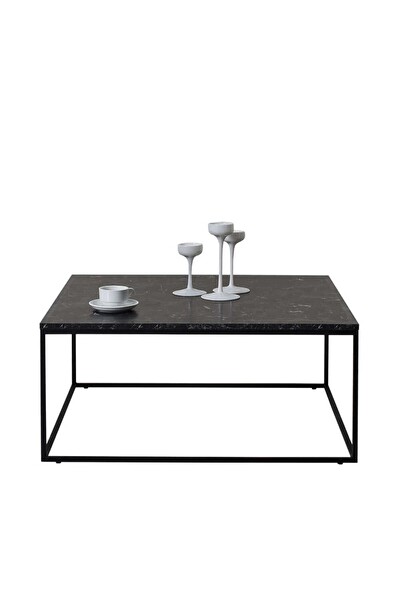 Adore Mobilya Profile Kare Orta Sehpa - Mermer Desenli 80x42x80 CM