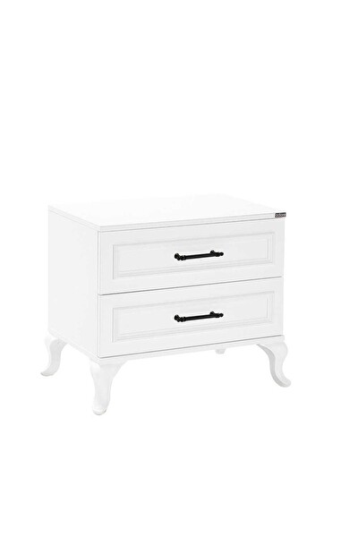 Country 2 Çekmeceli Komodin-Mat Lake Beyaz 51x53x40 CM