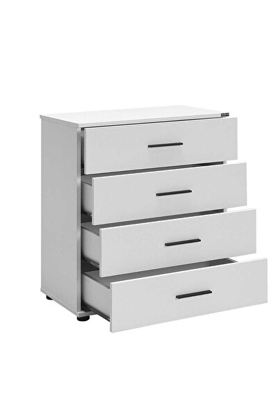 Adore Mobilya White 4 Çekmeceli Şifonyer - Mat Beyaz 65x78x41 CM