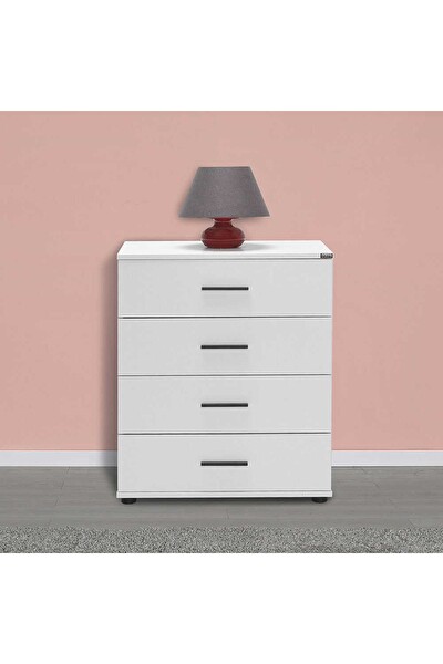 Adore Mobilya White 4 Çekmeceli Şifonyer - Mat Beyaz 65x78x41 CM