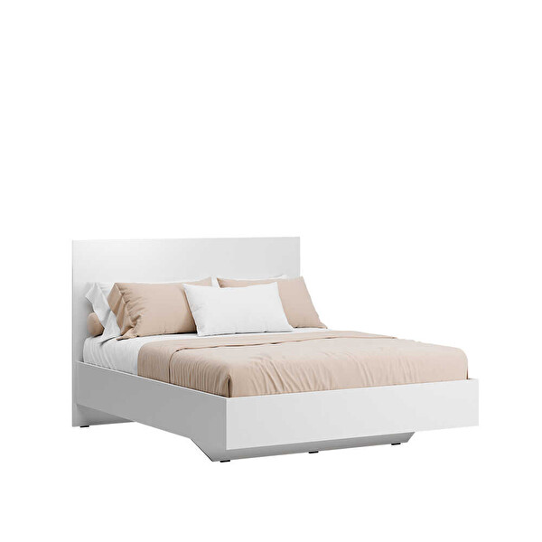 Adore Mobilya Oryana Çift Kişilik Karyola-Mat Lake Beyaz 171x120x206 CM