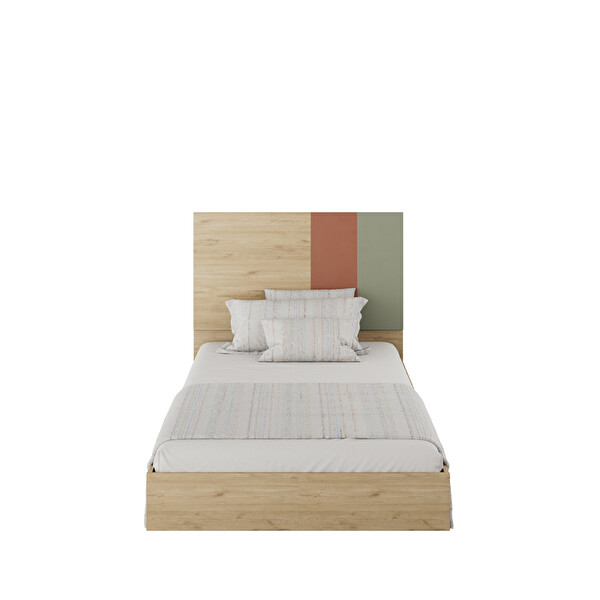 Adore Mobilya Tiffany Tek Kişilik Karyola-Florida Meşe/Karışık Renk 107x110x205 CM