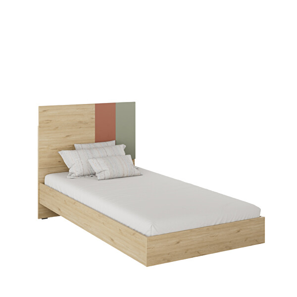 Adore Mobilya Tiffany Tek Kişilik Karyola-Florida Meşe/Karışık Renk 107x110x205 CM