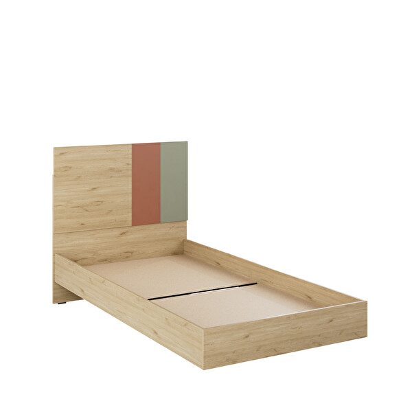 Adore Mobilya Tiffany Tek Kişilik Karyola-Florida Meşe/Karışık Renk 107x110x205 CM