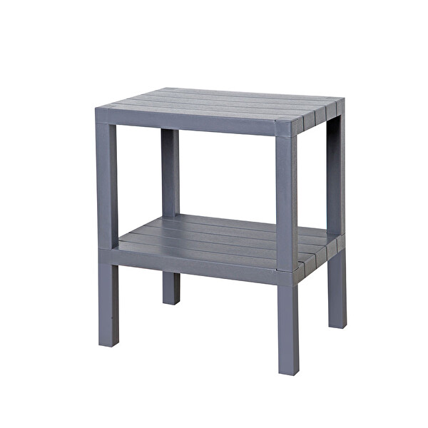 Mithra Life 2 Katlı Plastik Gri Banyo Mutfak Rafı MIT1056