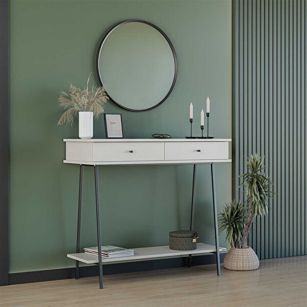 Adore Mobilya Elite İki Çekmeceli Dresuar Vizon-Siyah 100x89x41 CM
