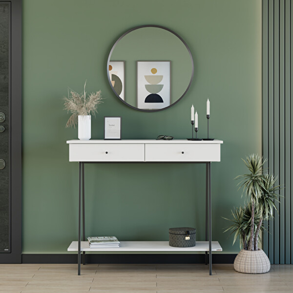 Adore Mobilya Elite İki Çekmeceli Dresuar Vizon-Siyah 100x89x41 CM