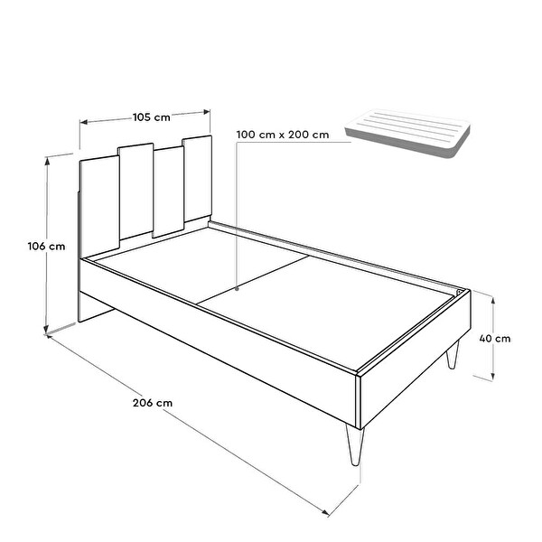 Adore Mobilya Rainbow Tek Kişilik Karyola-Sonoma-Renkli 105x106x206 CM