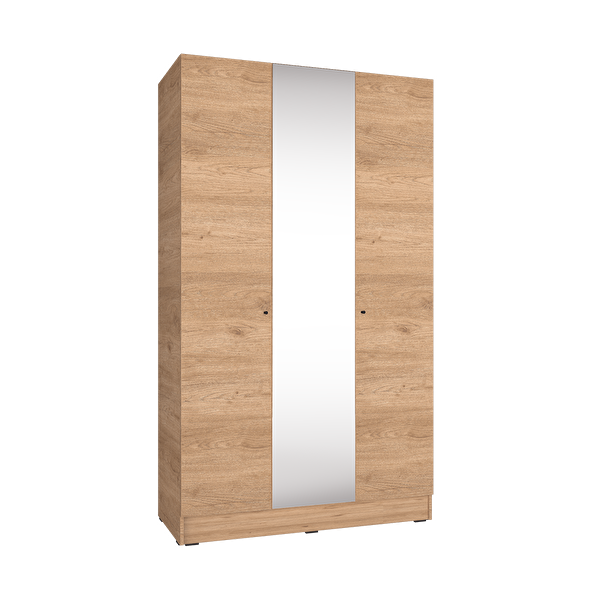 Adore Mobilya Trendline 3 Kapaklı Aynalı Gardırop-Florida Meşe 120x207x53 CM