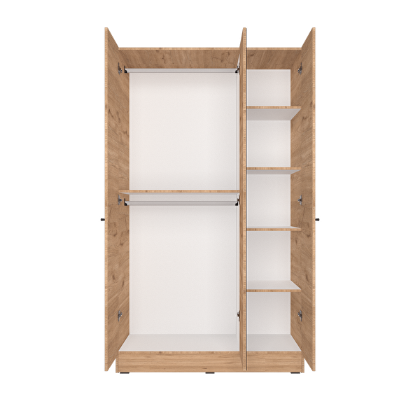 Adore Mobilya Trendline 3 Kapaklı Aynalı Gardırop-Florida Meşe 120x207x53 CM