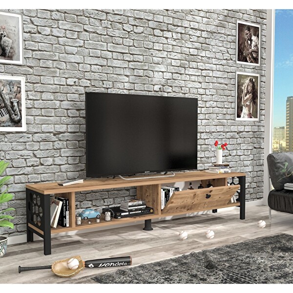 Wood'n Love Defne 140 CM TV Ünitesi - Atlantik Çam - Siyah