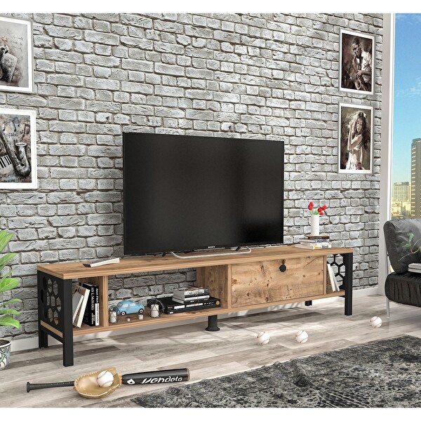 Wood'n Love Defne 140 CM TV Ünitesi - Atlantik Çam - Siyah