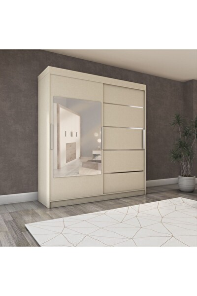 Yılwood 140x210 CM Koton Vizon Sürgülü Gardırop