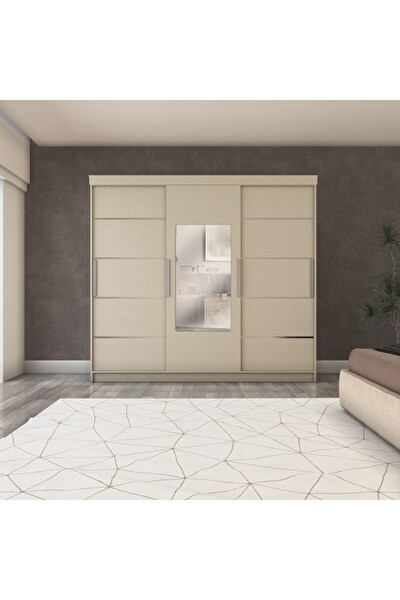Yılwood 240x210 CM Koton Vizon Sürgülü Gardırop