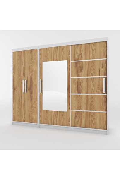 Yılwood Kısmı Kapaklı Sürgülü 270x210 CM Beyaz UD Gardırop