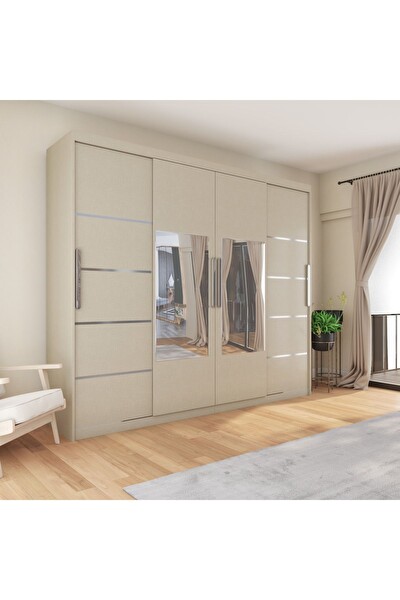 Yılwood Sürgülü Gardırop Dört Kapaklı 360x210 CM Koton Vizon