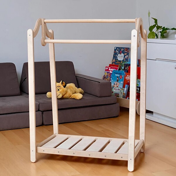 Woodesk Lila Montessori Ahşap Çocuk Elbise Askısı 90x75 CM CPT3701-70