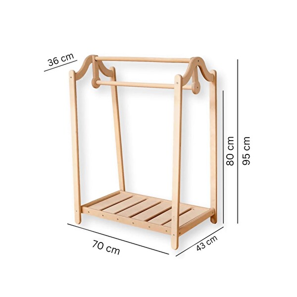 Woodesk Lila Montessori Ahşap Çocuk Elbise Askısı 90x75 CM CPT3701-70