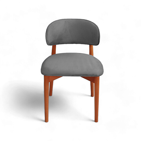 Woodesk Avalon Masif Ahşap Ayaklı Sandalye Tik Antrasit SND3045-TANT