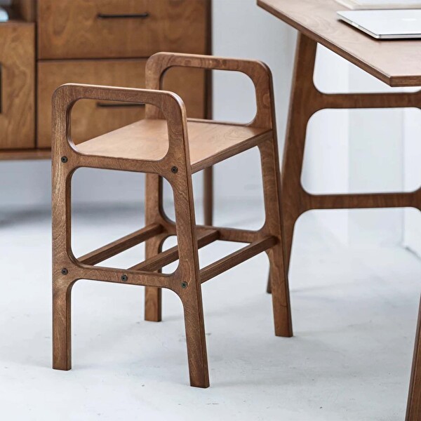 Woodesk Arce Masif Ahşap 50x65 CM Tik Renk Kitaplık Komodin ve Raf Ünitesi CPT4739-50