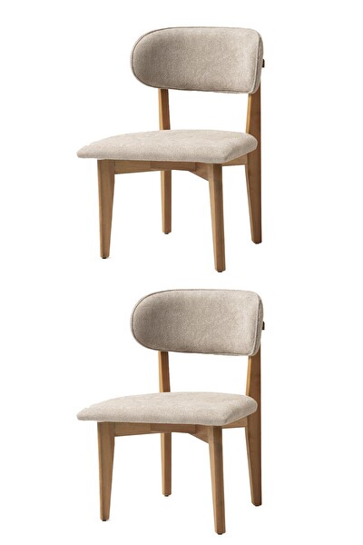 Sweet Home Nergis Ahşap Gürgen 2'li Sandalye Seti Ceviz