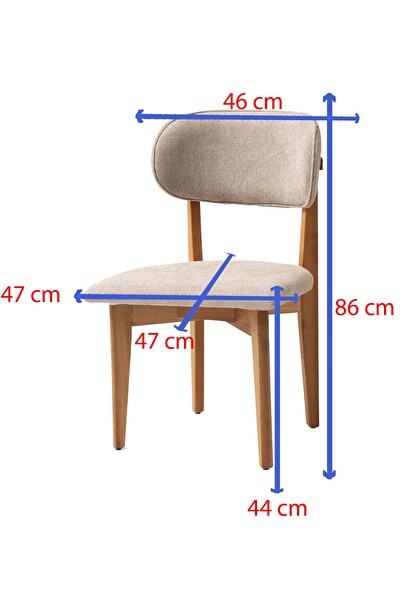 Sweet Home Nergis Ahşap Gürgen 4'lü Sandalye Seti Cappicino