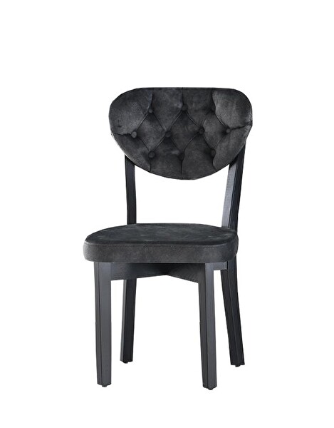 Sweet Home 6 Adet Gala Sandalye Beyaz Ahşap Kapitoneli