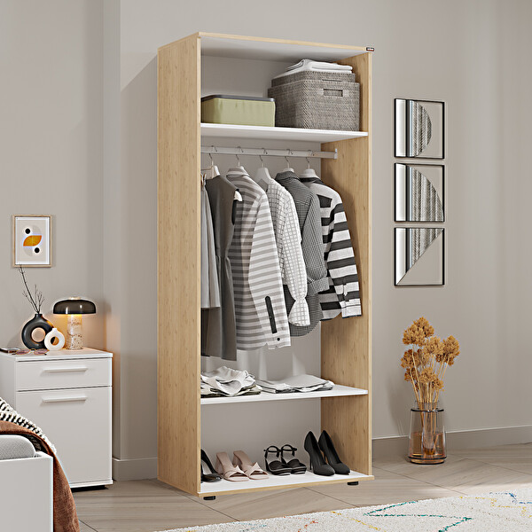 Adore Mobilya Trendline 2 Kapaklı Gardırop - Florida Meşe 80x187x47 CM