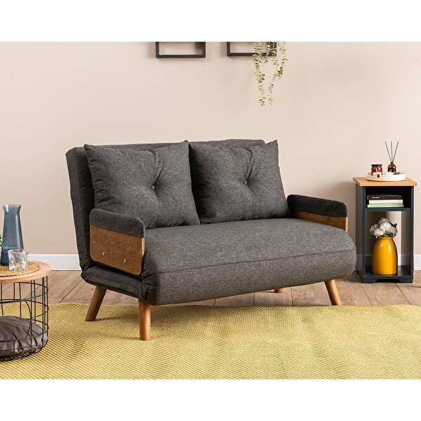 Cosmo İkili Katlanır Yataklı Koltuk - Keten Koyu Gri