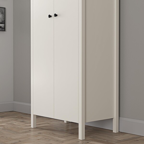 Wood'n Love Venezia 2 Kapaklı Ahşap Ayaklı Gardırop Askılıklı - Minifiks - Aytaşı