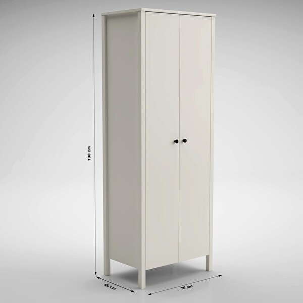 Wood'n Love Venezia 2 Kapaklı Ahşap Ayaklı Gardırop Askılıklı - Minifiks - Aytaşı