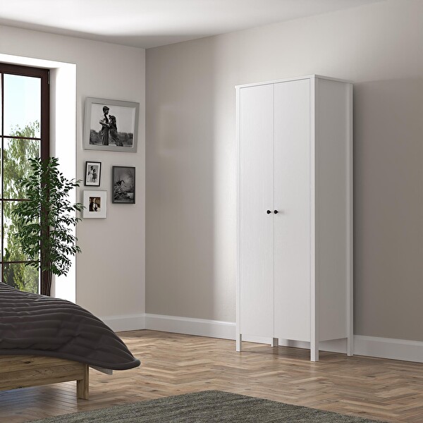 Wood'n Love Venezia 2 Kapaklı Ahşap Ayaklı Çok Amaçlı Mutfak Erzak Dolabı Banyo Havlu Dolabı - Minifiks - Wood Beyaz