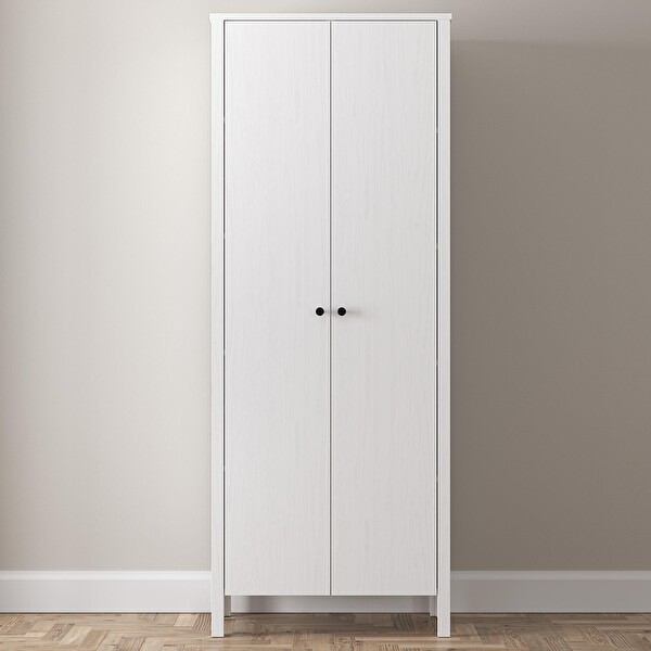 Wood'n Love Venezia 2 Kapaklı Ahşap Ayaklı Çok Amaçlı Mutfak Erzak Dolabı Banyo Havlu Dolabı - Minifiks - Wood Beyaz