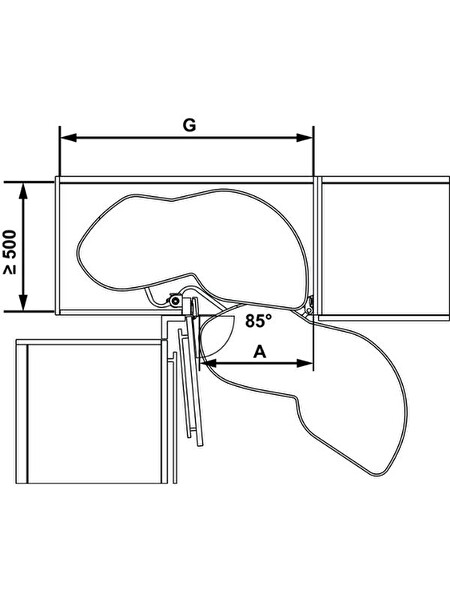 Hafele Moveboard Köşe Kiler Mekanizması Sağ