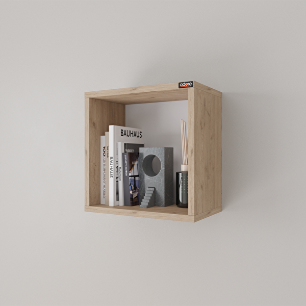 Adore Mobilya Rainbow Duvar Rafı - Florida Meşe 33x33x19 CM