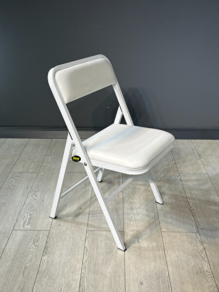 Hey Modüler Mobilya Katlanır Mutfak Sandalyesi Yemek Balkon Bahçe Otel Kafe Katlanır Sandalyesi Beyaz