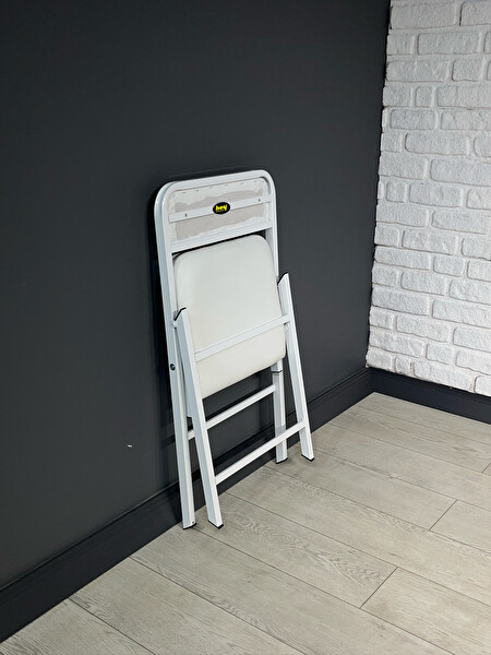 Hey Modüler Mobilya Katlanır Mutfak Sandalyesi Yemek Balkon Bahçe Otel Kafe Katlanır Sandalyesi Beyaz