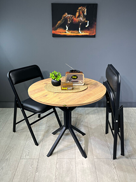 Hey Modüler Mobilya Katlanır Mutfak Sandalyesi Yemek Balkon Bahçe Otel Kafe Katlanır Sandalyesi Siyah